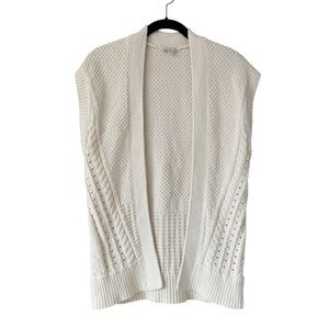 GAP Women's Sleeveless Cardigan Sweater Vest Size Small Cream Ivory Knit